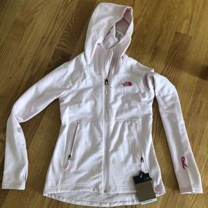 New North Face full-zip hoodie w/cancer ribbon-med